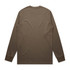 A long-sleeve tee in a muted brown colour with a plain back and fitted cuffs, featuring a logo.
