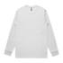 A light grey long-sleeve T-shirt with a round neckline and a logo on the label.