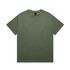 A plain olive green heavy tee with a crew neckline, featuring a brand label in the neck area.