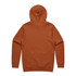 A brown hoodie featuring a back view with a hood, made from a soft fabric. It includes a logo on the back.