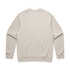 A beige jumper with long sleeves and a crew neck, featuring a plain back and ribbed cuffs.