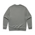 A grey jumper with a round neck and long sleeves, featuring a plain back and cuffed hems.