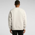 A light grey sweater with a relaxed fit, featuring a plain back and long sleeves. It has a small logo on the back.