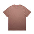 A heavy faded tee in a gradient of muted pink tones, featuring a tag and no visible logos.