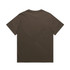 A heavy faded tee in a dark olive green colour, featuring a simple design with a logo on the back.