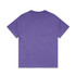A purple t-shirt with a relaxed fit and short sleeves, featuring a logo. The back view is visible.