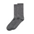 Two pairs of grey marle socks with a smooth texture, featuring a simple, classic design.