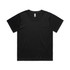 A black t-shirt with a classic crew neckline and short sleeves. It features a logo on the tag.