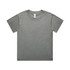 A grey T-shirt featuring a round neckline and short sleeves. The shirt includes a label inside and has a plain design.