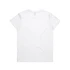 A plain white t-shirt with a standard round neck and short sleeves. It features a logo on the back.