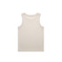 A plain beige rib tank top displayed from the back, featuring a simple design and no embellishments.