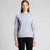 A grey sweater with a relaxed fit and ribbed cuffs, featuring a logo on the front.