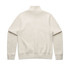 A cream-coloured crew jumper featuring a half zip and a plain back design. Includes a logo on the back.