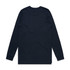 A long-sleeve T-shirt in dark navy with a simple design and a logo on the back.