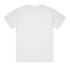A white oversized tee with a plain back and a small logo at the neckline.
