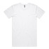 A plain white T-shirt with short sleeves and a branded label on the neckline.