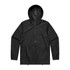 A black Section Zip Jacket featuring a hood, two side pockets, and a sleek design. It has a logo on the front.