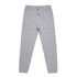 Light grey track pants featuring an elastic waistband and drawstring, with side pockets and a logo.