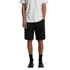 Cargo walk shorts in black, featuring side pockets and a drawstring waist, paired with a plain white t-shirt.