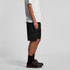 Cargo walk shorts in black, featuring side pockets and a simple design. A casual style with a logo visible.