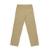 A pair of beige relaxed pants with a straight leg design and two back pockets. The product features a logo.