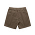 Cord shorts in earthy brown with a back pocket design and elastic waist. Features a logo on the label.