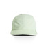 A light green nylon cap featuring a structured front and a curved brim, with a logo on the side.