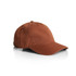 A brown five-panel cap with a curved brim and an adjustable back strap. It features a logo.