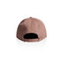 A brown cap featuring a rear strap and a logo. The design includes a rounded crown and a curved brim.