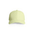 A light green nylon cap featuring a curved brim and an adjustable strap at the back. Contains a branding logo.