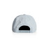 A pale blue nylon cap featuring a rear adjustable strap and a logo on the back.