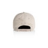 A beige cap with a nylon texture, featuring an adjustable strap and a branding logo on the back.
