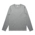 A grey long-sleeve t-shirt with a crew neckline and stitching details. The shirt features a small logo.