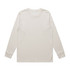 A beige long-sleeve t-shirt with a round neckline and a logo on the label. Features subtle cuffed sleeves.