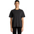 A black heavy faded T-shirt with a relaxed fit, featuring short sleeves and a round neckline.
