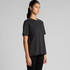 A heavy faded tee in black, featuring a relaxed fit and short sleeves, displayed on a model.