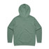 A green hoodie with a hood and long sleeves, featuring a brand logo on the back.