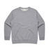A grey crew jumper featuring long sleeves and a round neckline. The garment has a subtle logo.