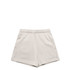 Relaxed track shorts in a light beige colour, featuring an elastic waistband and side pockets. Includes a branding logo.