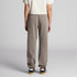 Faded taupe track pants with a back pocket, featuring an elasticised waistband and tapered cuffs.