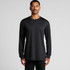 A long sleeve black T-shirt featuring a branding logo on the chest. Suitable for casual wear.