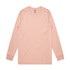 A long-sleeve t-shirt in a soft peach colour, featuring a branded label.
