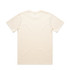 A beige T-shirt with a classic cut, featuring a plain back and a logo.