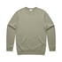 A green jumper with a crew neck and long sleeves, featuring a simple design and a small logo.