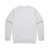 A grey sweatshirt featuring long sleeves and a simple design. The back view shows no logos or branding.