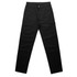 Black utility pants featuring a classic fit with pockets, and a logo on the waistband.