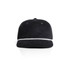 A black corduroy cap with a white rope detail, featuring a logo on the front.