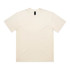 A cream-coloured t-shirt with short sleeves and a logo on the neckline.