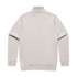 A light grey half zip crew jumper with long sleeves and a high collar. It features a logo on the back.