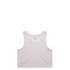 A light pink cropped singlet with a simple design and a logo on the label.